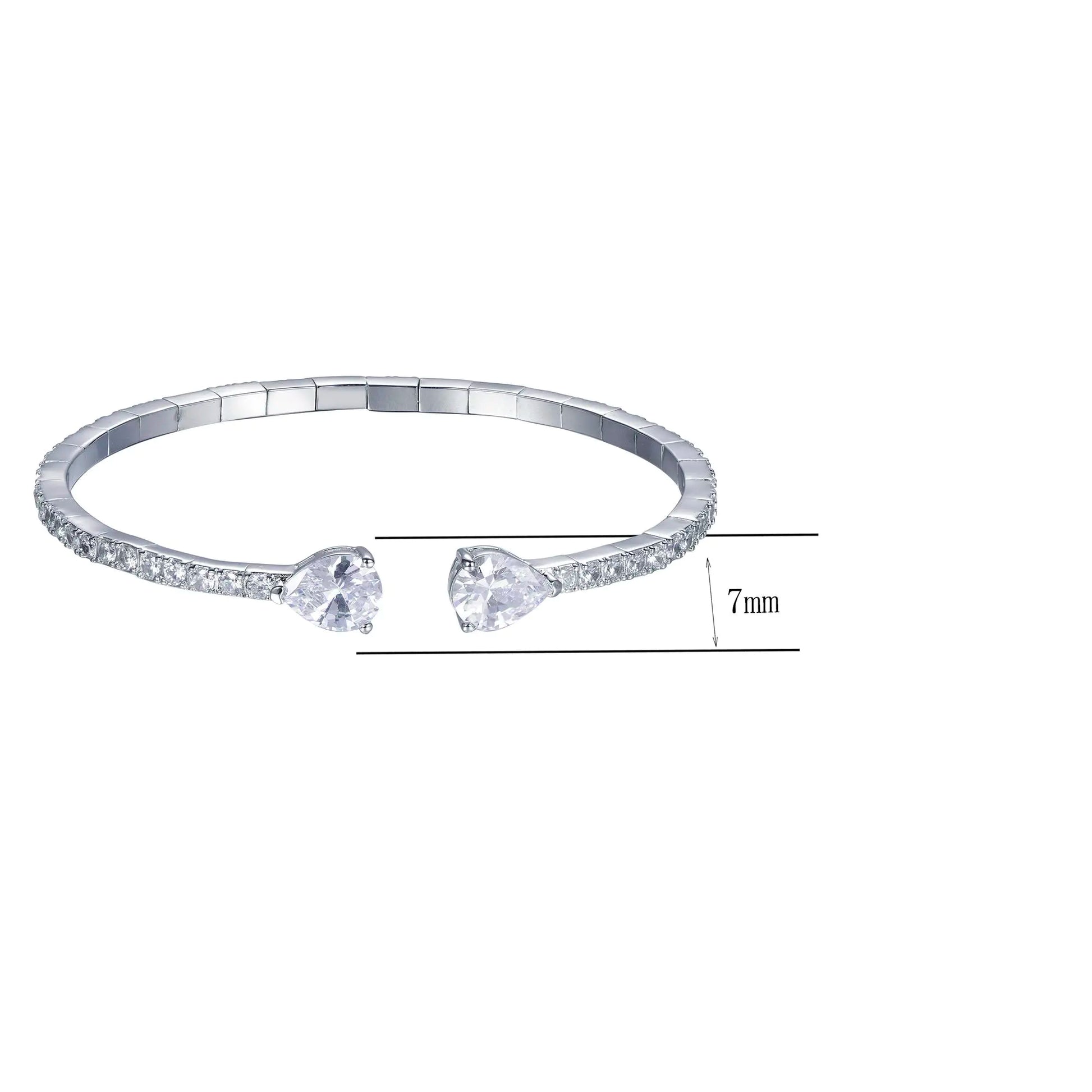 Wholesale 925 Silver Teardrop Cuff Bracelet Bangles