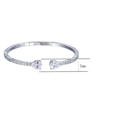 Wholesale 925 Silver Teardrop Cuff Bracelet Bangles