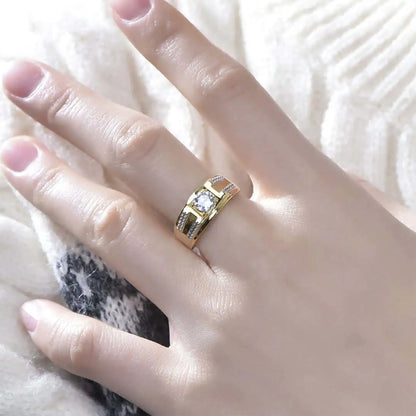 Wholesale 925 Silver Wide Band Diamond Engagement Rings for Women