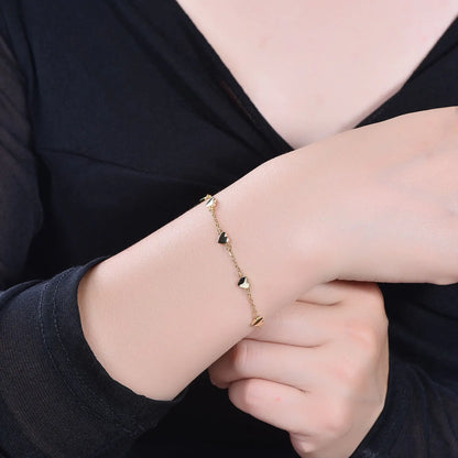 Wholesale Adjustable Line Lobster Clasp Heart Chain Bracelet for Women