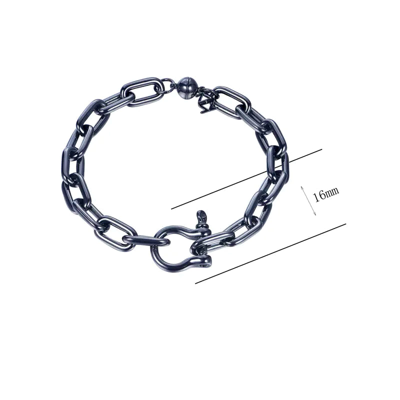 Wholesale Black Plated Personalized Chunky Paperclip Link Bracelet