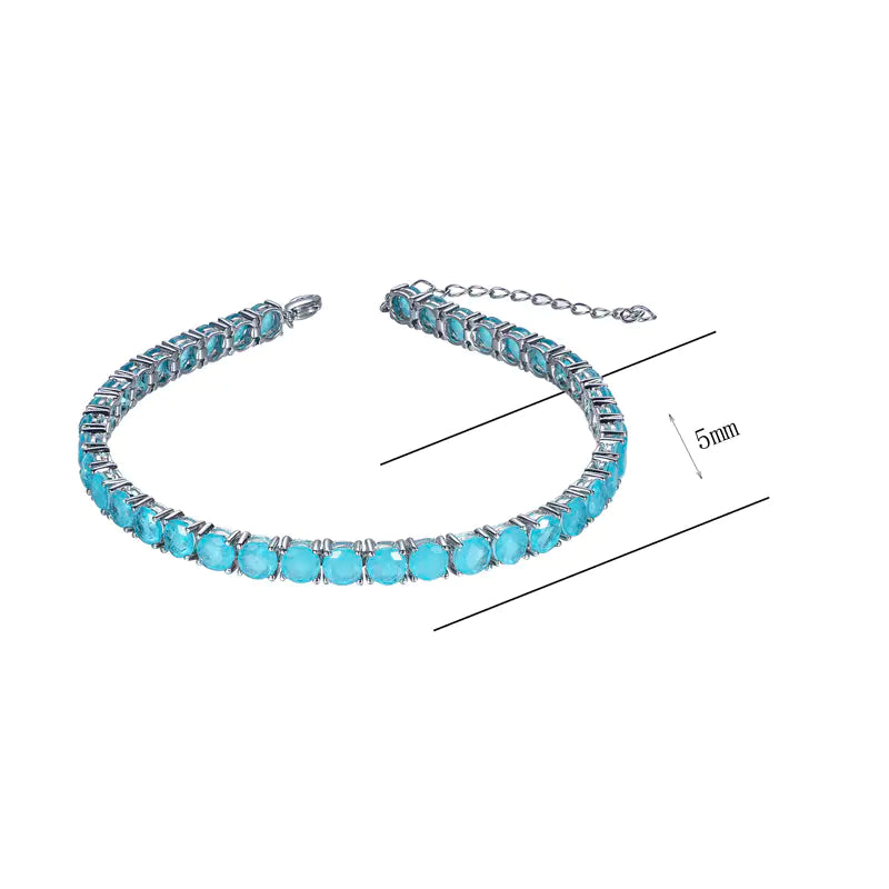 Wholesale Blue CZ Adjustable Birthstone Tennis Bracelet