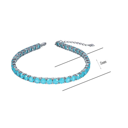Wholesale Blue CZ Adjustable Birthstone Tennis Bracelet