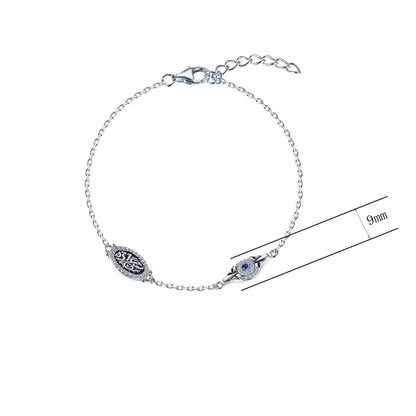 Wholesale CZ & Enamel & Corundum Blue Evil Eye Bracelet​