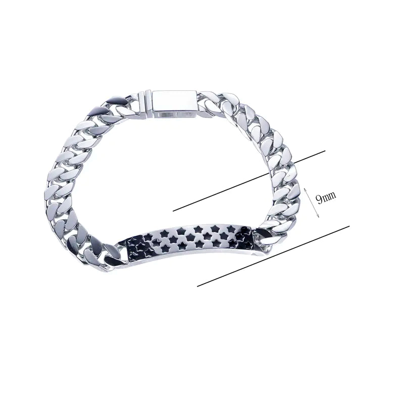 Wholesale Cuban Link Star Bar Personalized Bangle Bracelets​