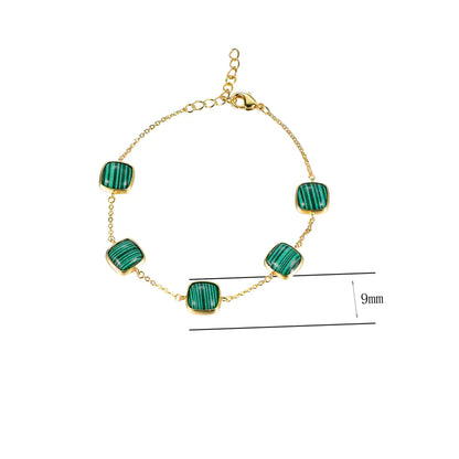 Wholesale Five Cushion Cut Malakite Unique Design Bracelet​