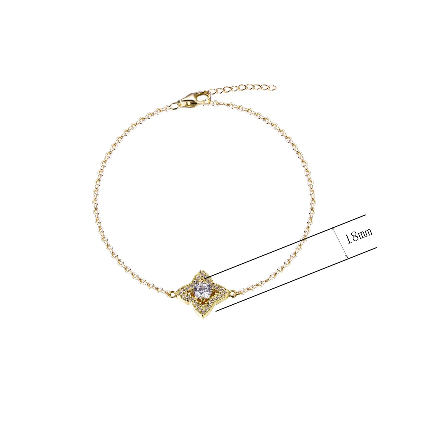 Wholesale Gold Plated Adjustable Lab Created Diamond Star Bracelet​