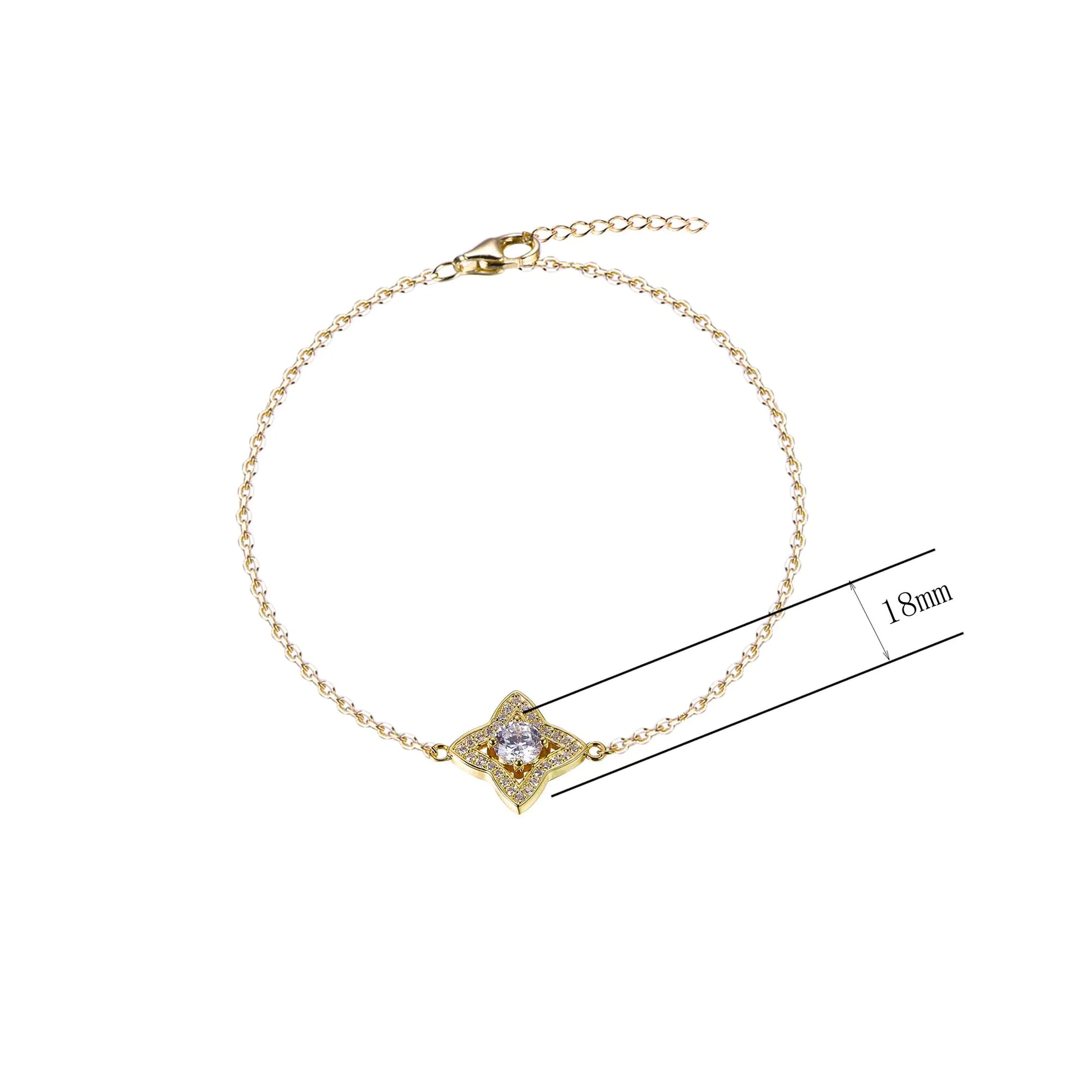 Wholesale Gold Plated Adjustable Lab Created Diamond Star Bracelet​
