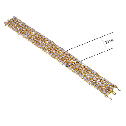 Wholesale Gold Plated CZ Mixed Cut Multi Layer Bracelet
