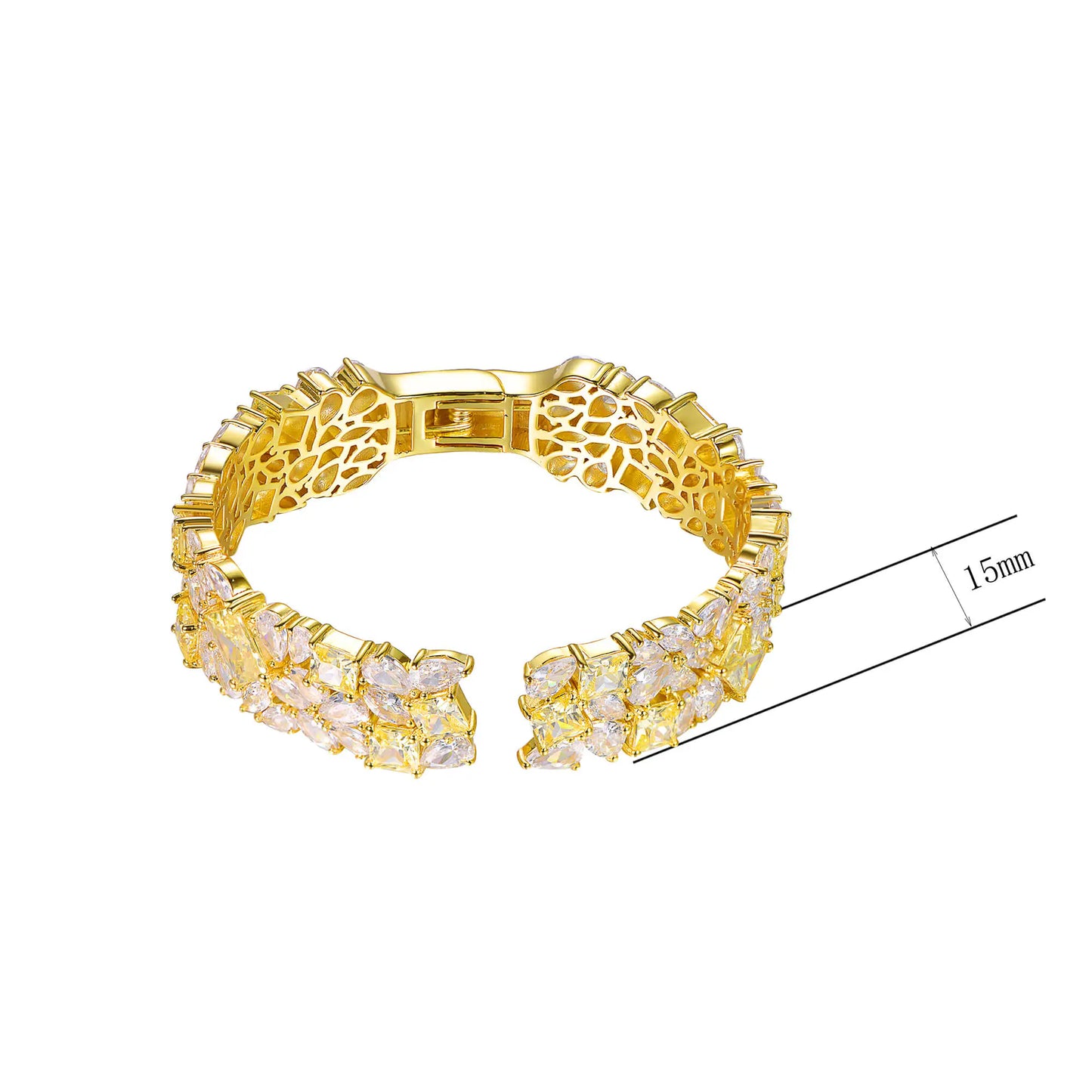 Wholesale Gold Plated CZ Open Bangle Bracelets