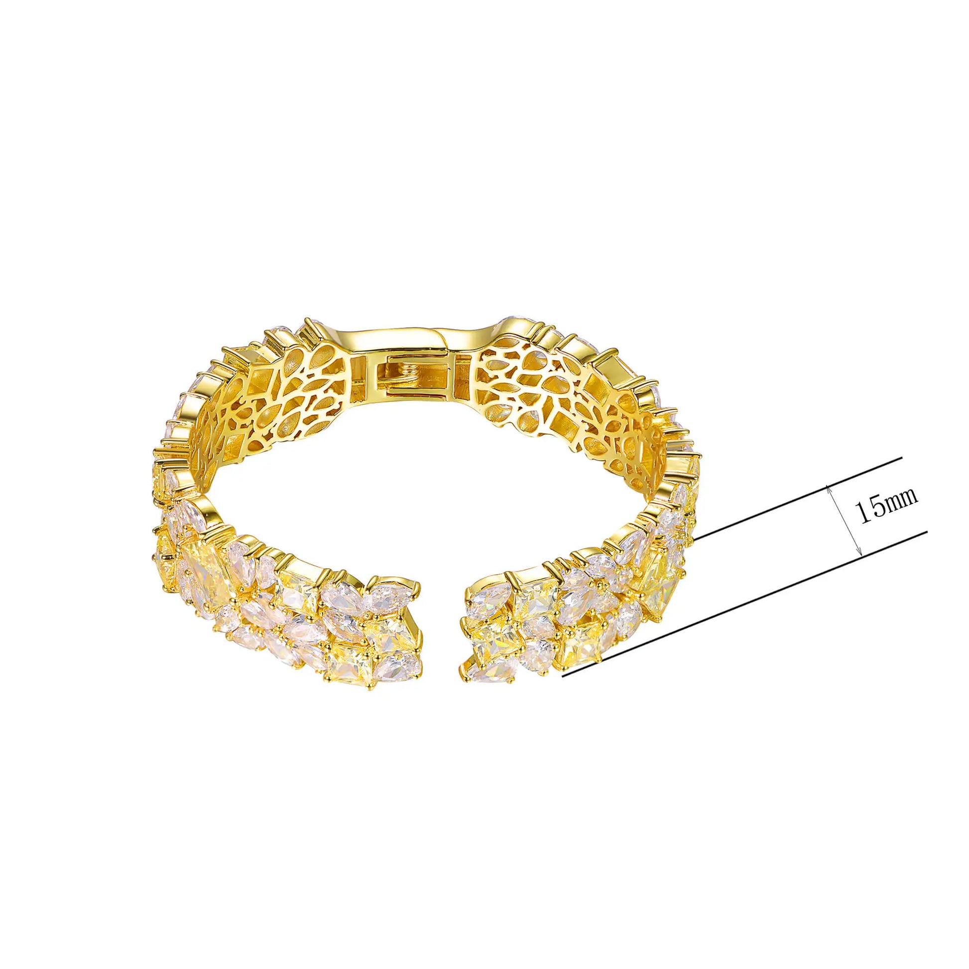 Wholesale Gold Plated CZ Open Bangle Bracelets