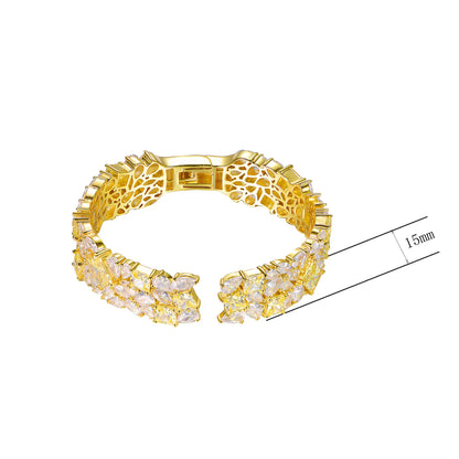 Wholesale Gold Plated CZ Open Bangle Bracelets