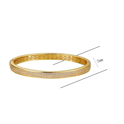 Wholesale Gold Plated CZ Pave Diamond Bangle