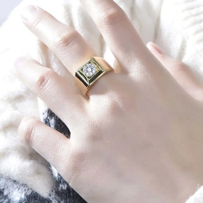 Wholesale Gold Plated CZ Wide Band Diamond Engagement Rings for Women