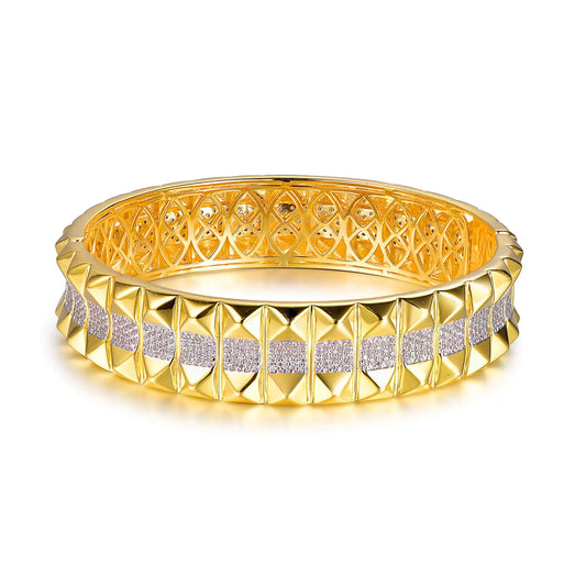 Wholesale Gold Plated CZ Wide Personalized Bangle Bracelet​