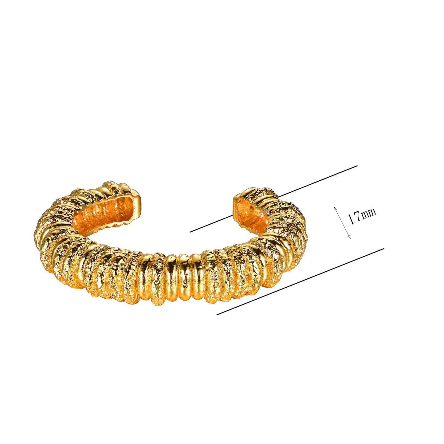 Wholesale Gold Plated Chunky Cable Open Torque Bangle​