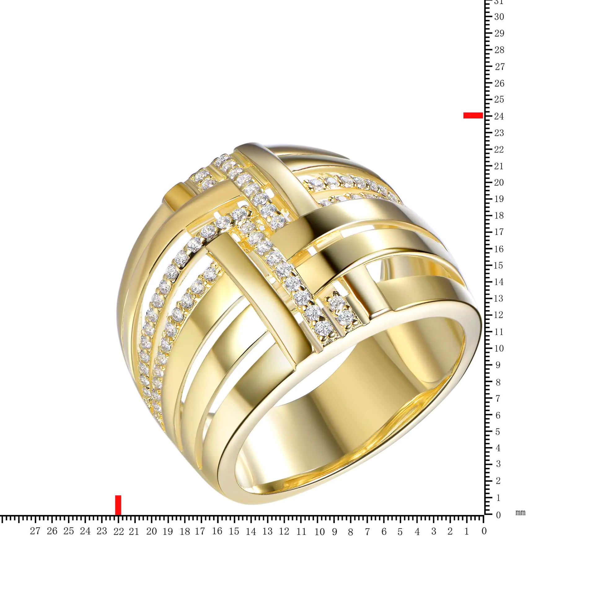 Wholesale Gold Plated Chunky Intertwined Rings Engagement Jewelry