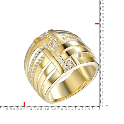 Wholesale Gold Plated Chunky Intertwined Rings Engagement Jewelry