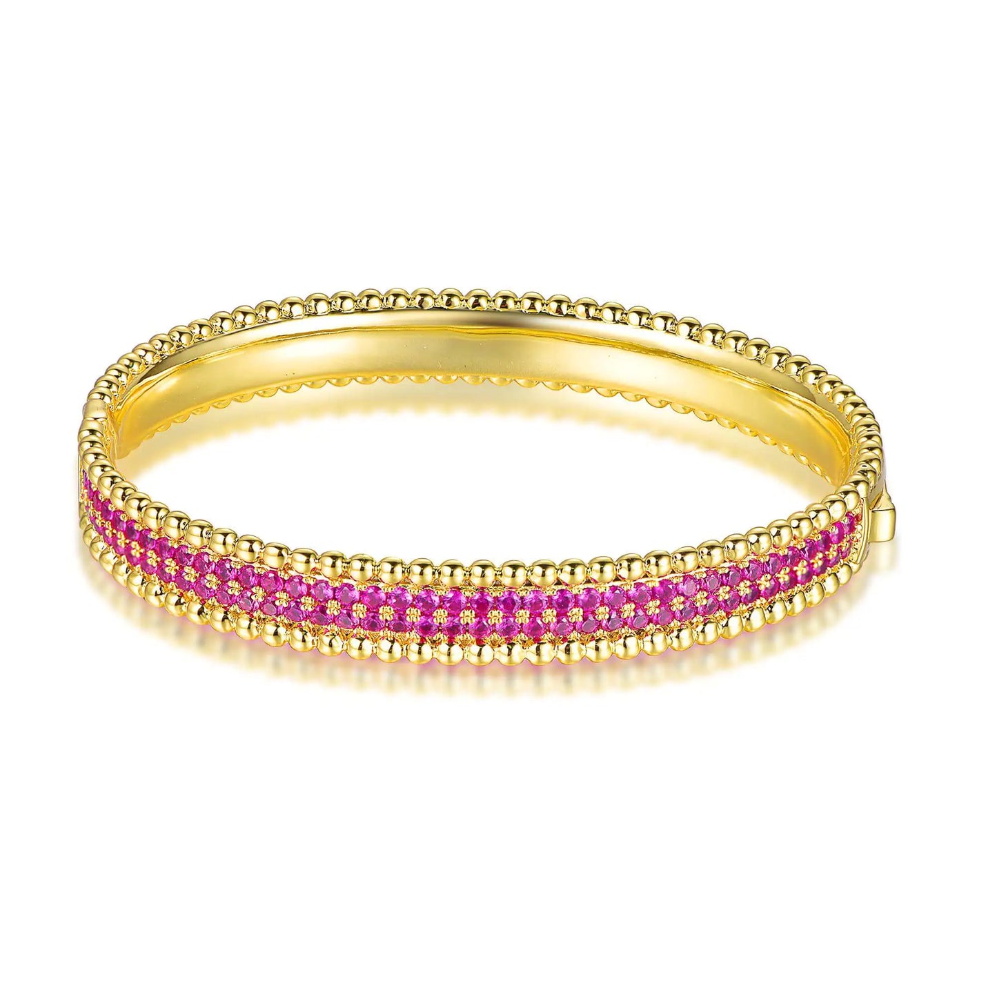 Wholesale Gold Plated Corundum Lab Created Ruby Bangle Bracelet​
