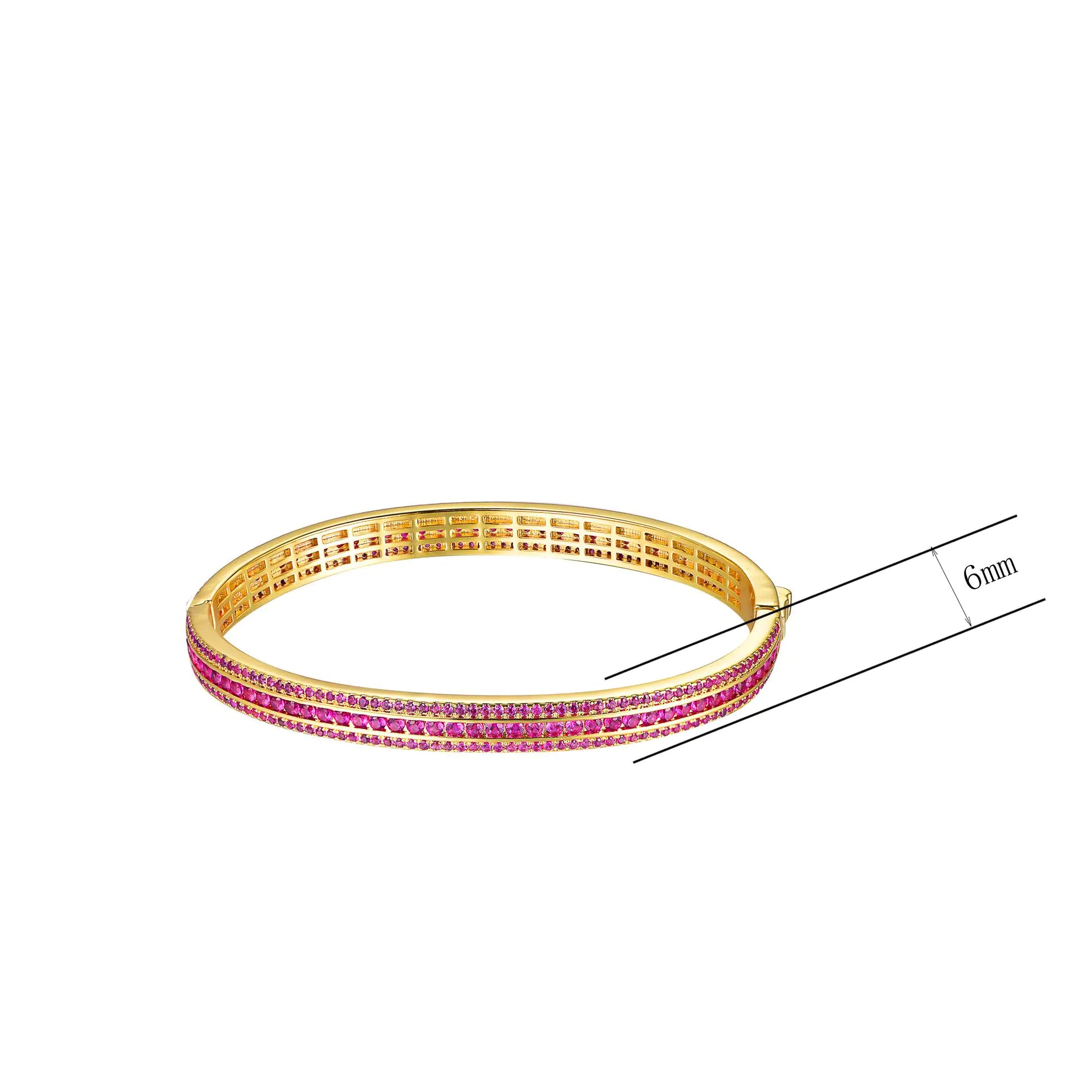 Wholesale Gold Plated Corundum Lab Created Ruby Bangles