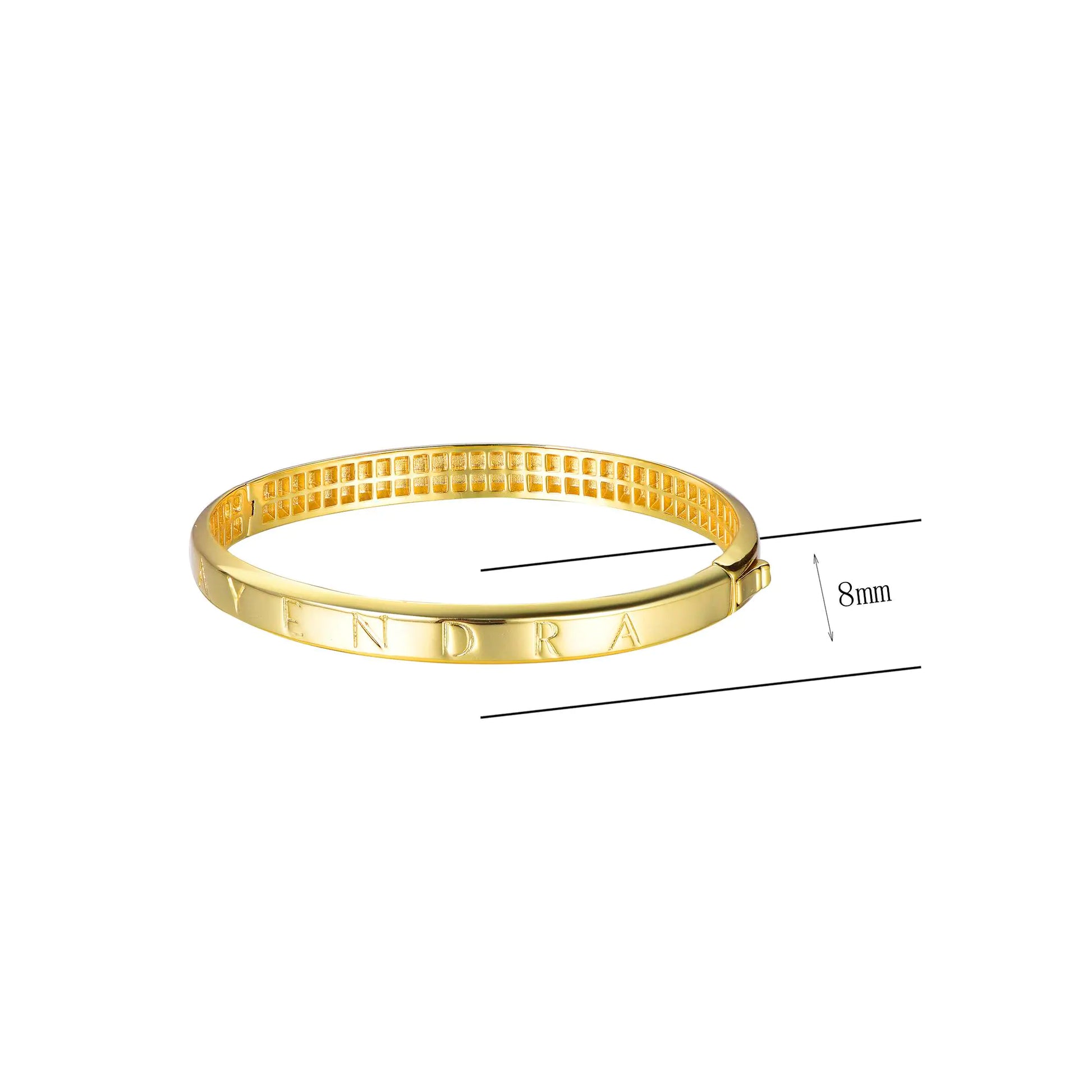 Wholesale Gold Plated Custom Letters Simple Design Bangles