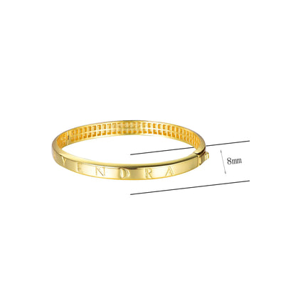 Wholesale Gold Plated Custom Letters Simple Design Bangles