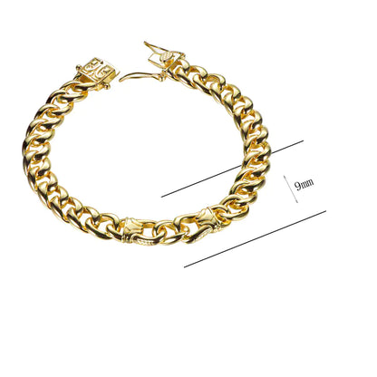 Wholesale Gold Plated Enamel Thick Miami Cuban Link Bracelet