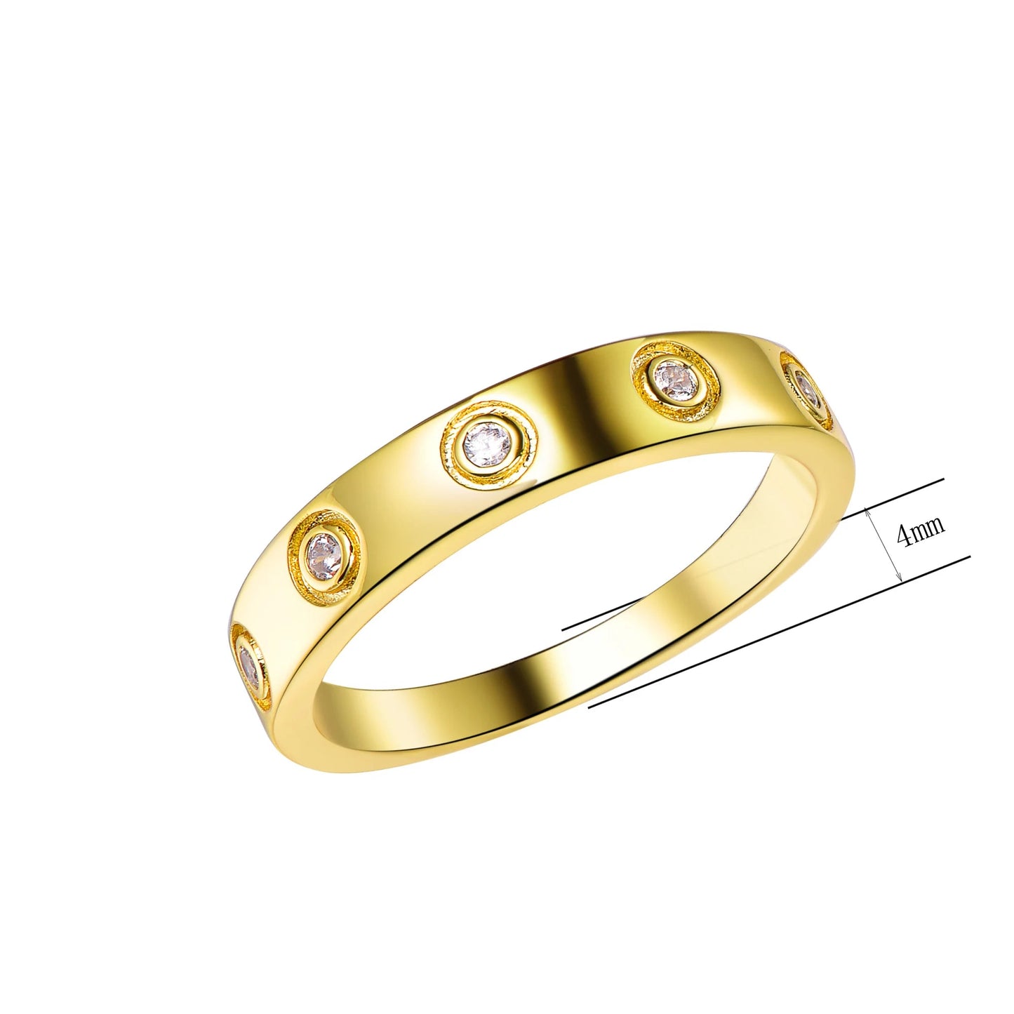 Wholesale Gold Plated Golden High Polish Simple Engagement Gold Band Ring 
