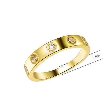 Wholesale Gold Plated Golden High Polish Simple Engagement Gold Band Ring 