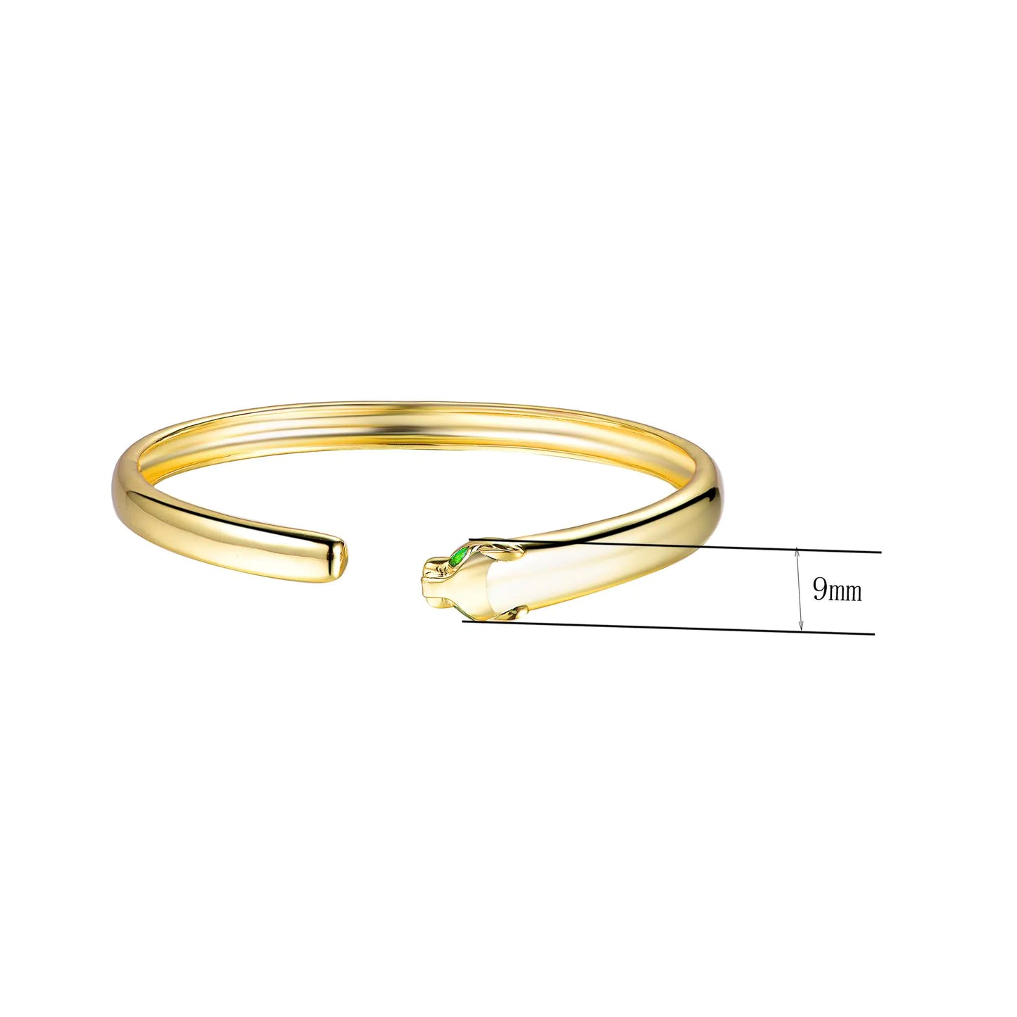 Wholesale Gold Plated Green Spinel Leopard Print Bangle