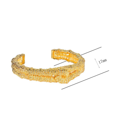 Wholesale Gold Plated Hammered Irregular Chunky Cuff Bangle