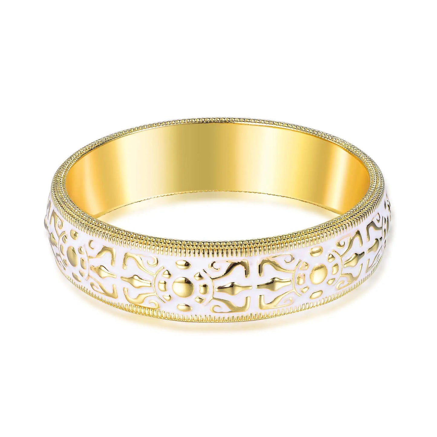 Wholesale Gold Plated Hollow Out Enamel Bangle Bracelet