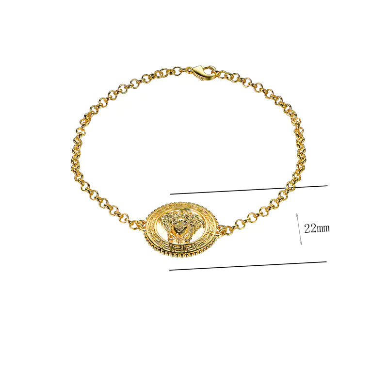 Wholesale Gold Plated Line Chain Personalized Medusa Bracelet​