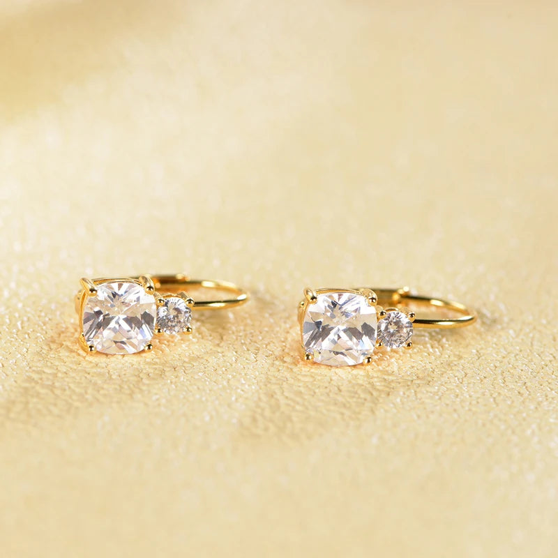 Wholesale Gold Plated Minimalist Leverback Diamond Earrings
