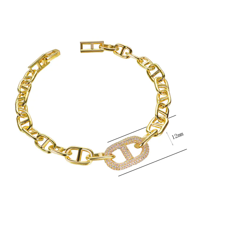 Wholesale Gold Plated Paperclip Link Personalized Chain Bracelets