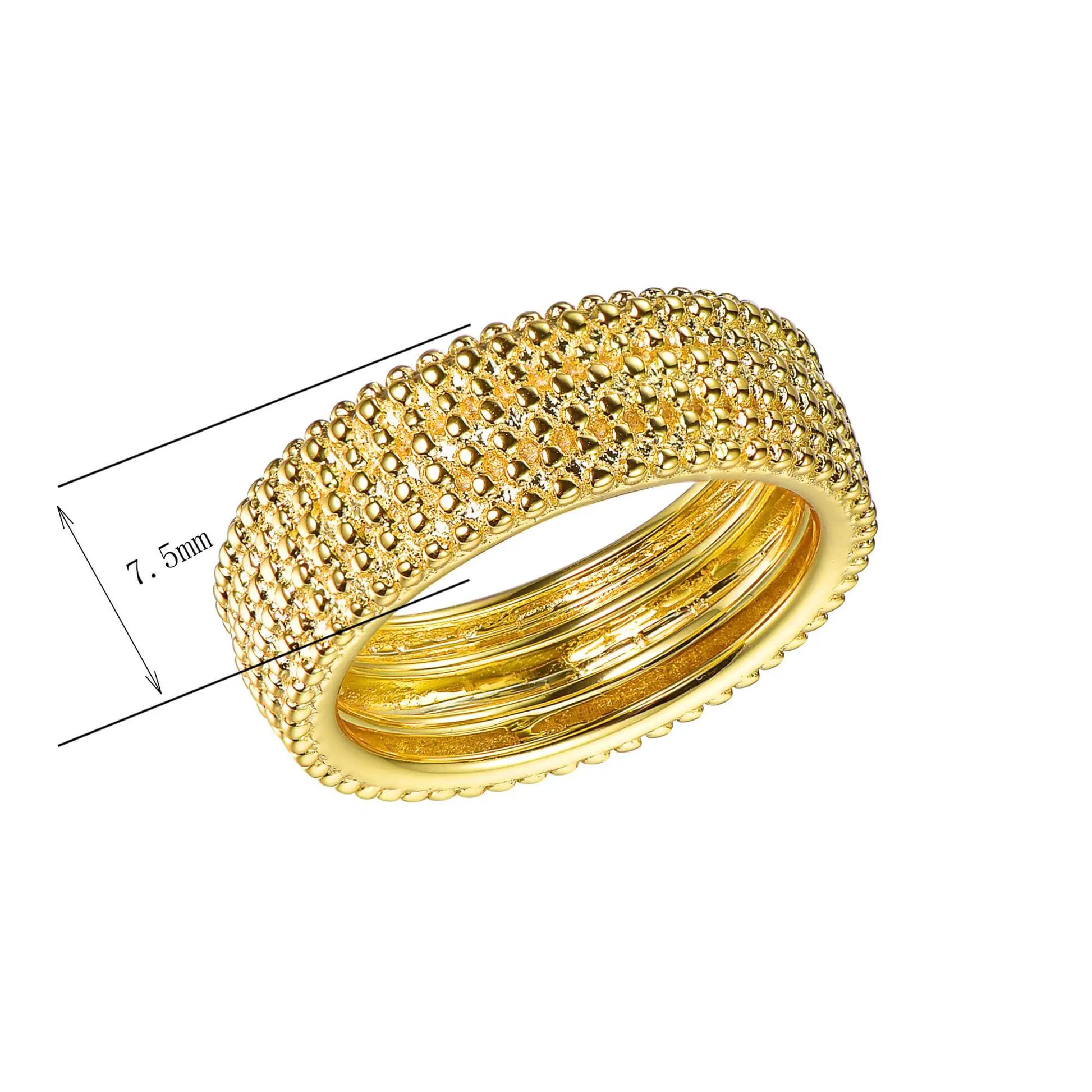 Wholesale Gold Plated Statement Gold-Toned Domed Simple Plain Ring