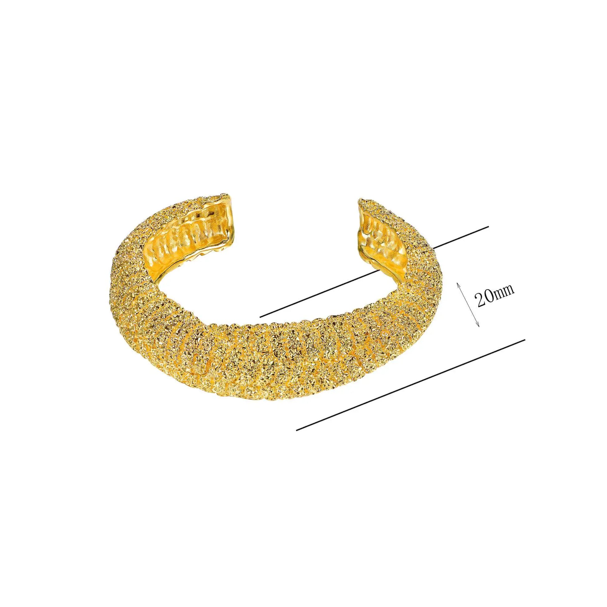 Wholesale Gold Plated Thick Open Twisted Torque Bangle