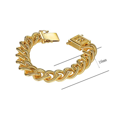 Wholesale Gold Plated Twisted Rope Cuban Curb Chain Bracelet