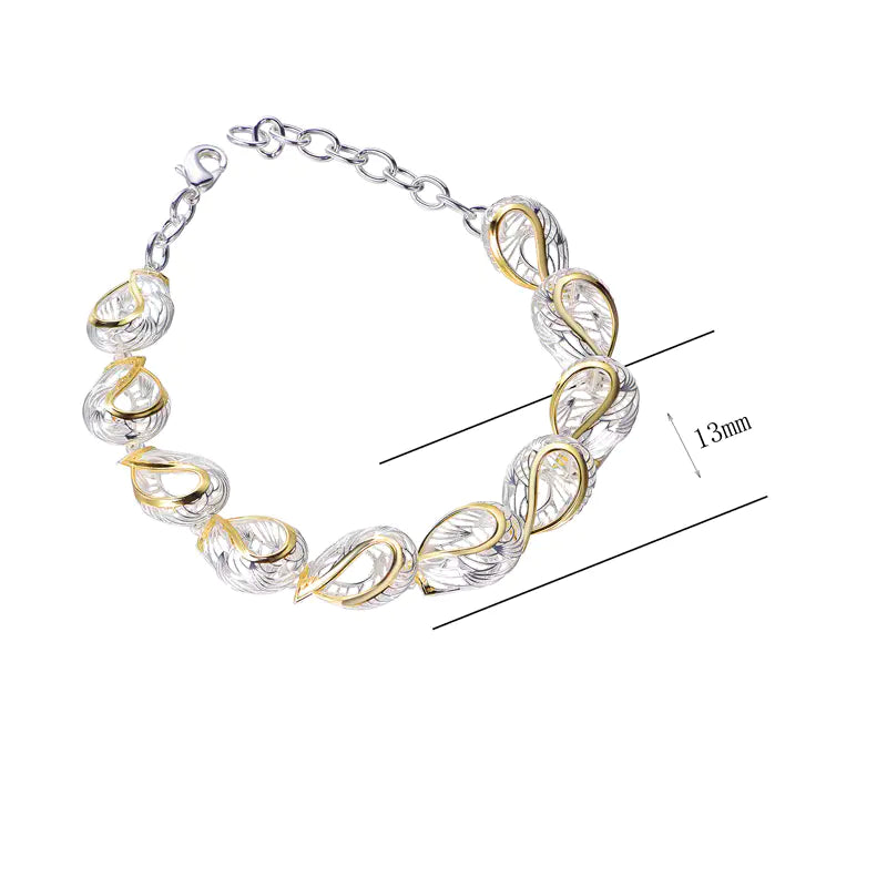 Wholesale Gold & White Gold Plated Hollow out Personalized Chain Bracelets