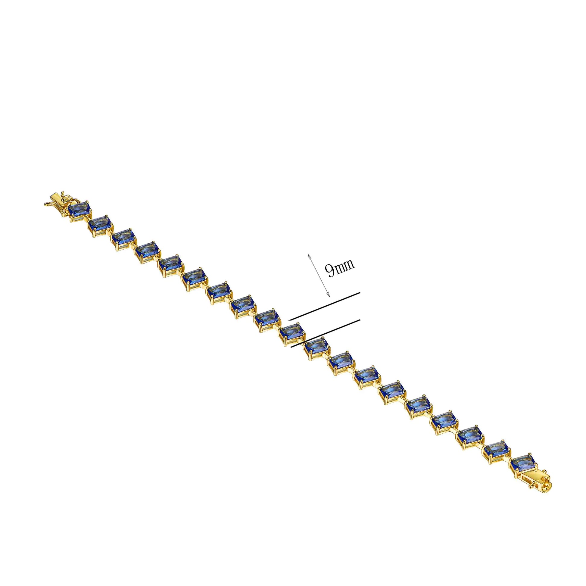 Wholesale Inclined Rectangle Created Sapphire Tennis Bracelet