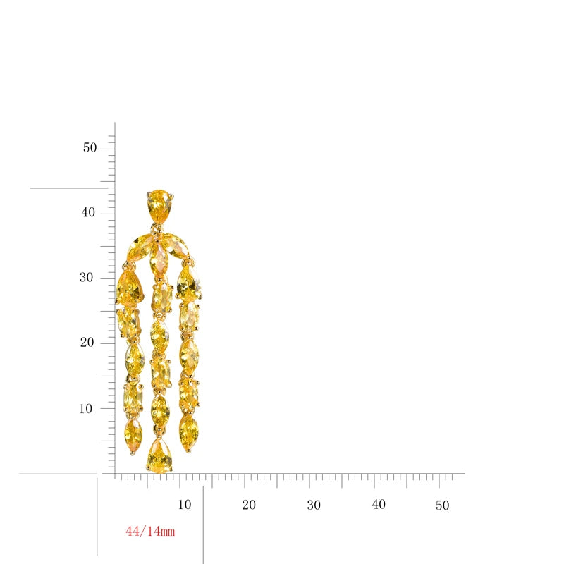 Wholesale Lab Created Citrine Tassel Linear Drop Earrings