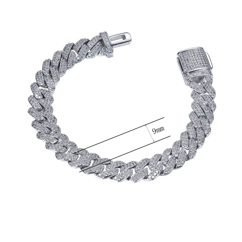 Wholesale Lab Created Diamond Cuban Link Iced Out Bracelet
