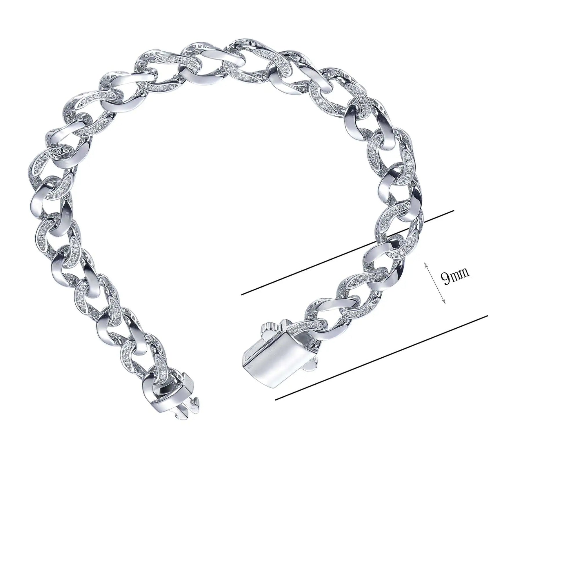 Wholesale Lab Created Diamond Curb Chain Bracelet