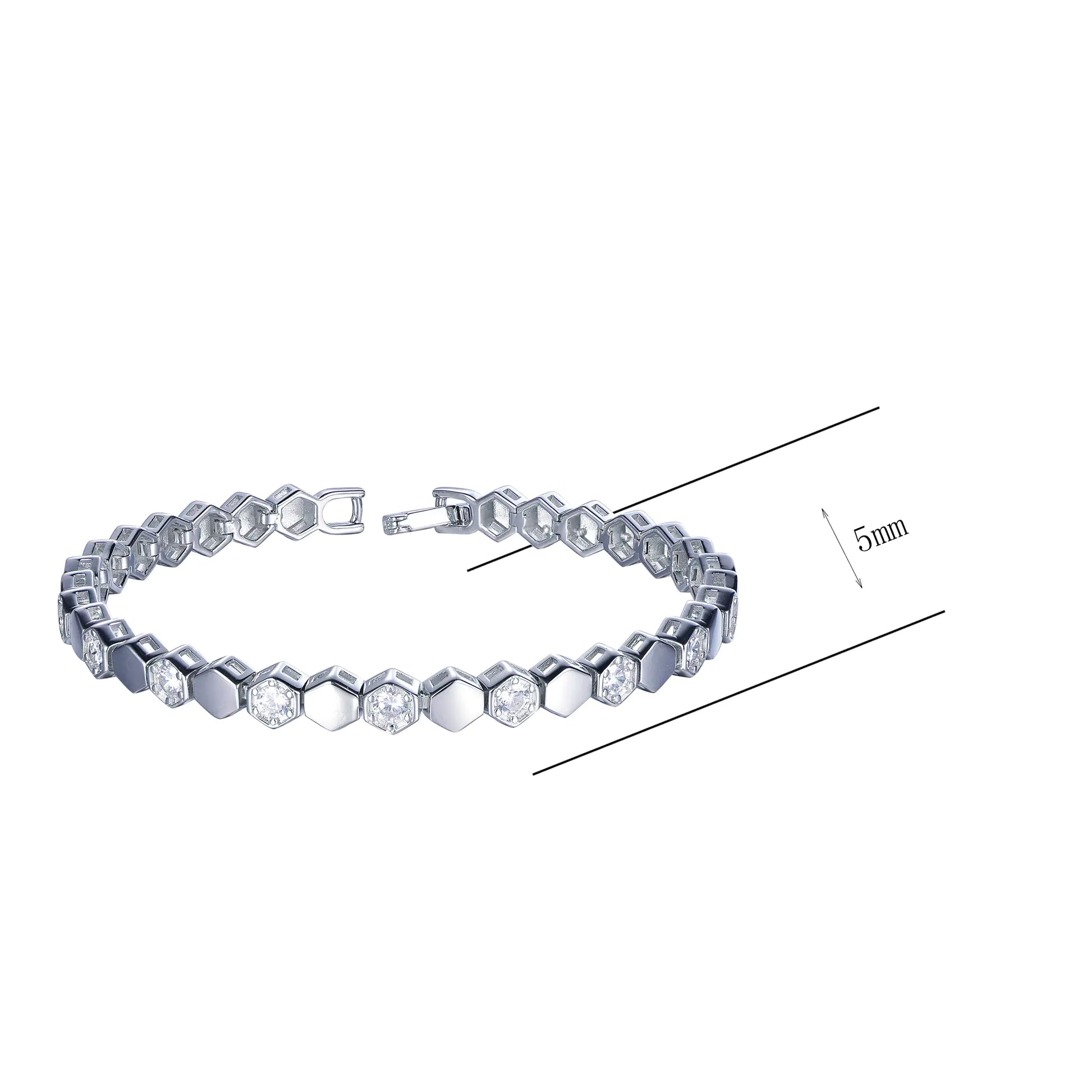 Wholesale Lab Created Diamond Dainty Honeycomb Tennis Bracelet