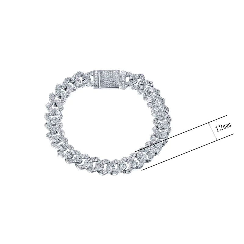 Wholesale Lab Created Diamond Iced Out Cuban Link Bracelet​