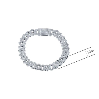 Wholesale Lab Created Diamond Iced Out Cuban Link Bracelet​