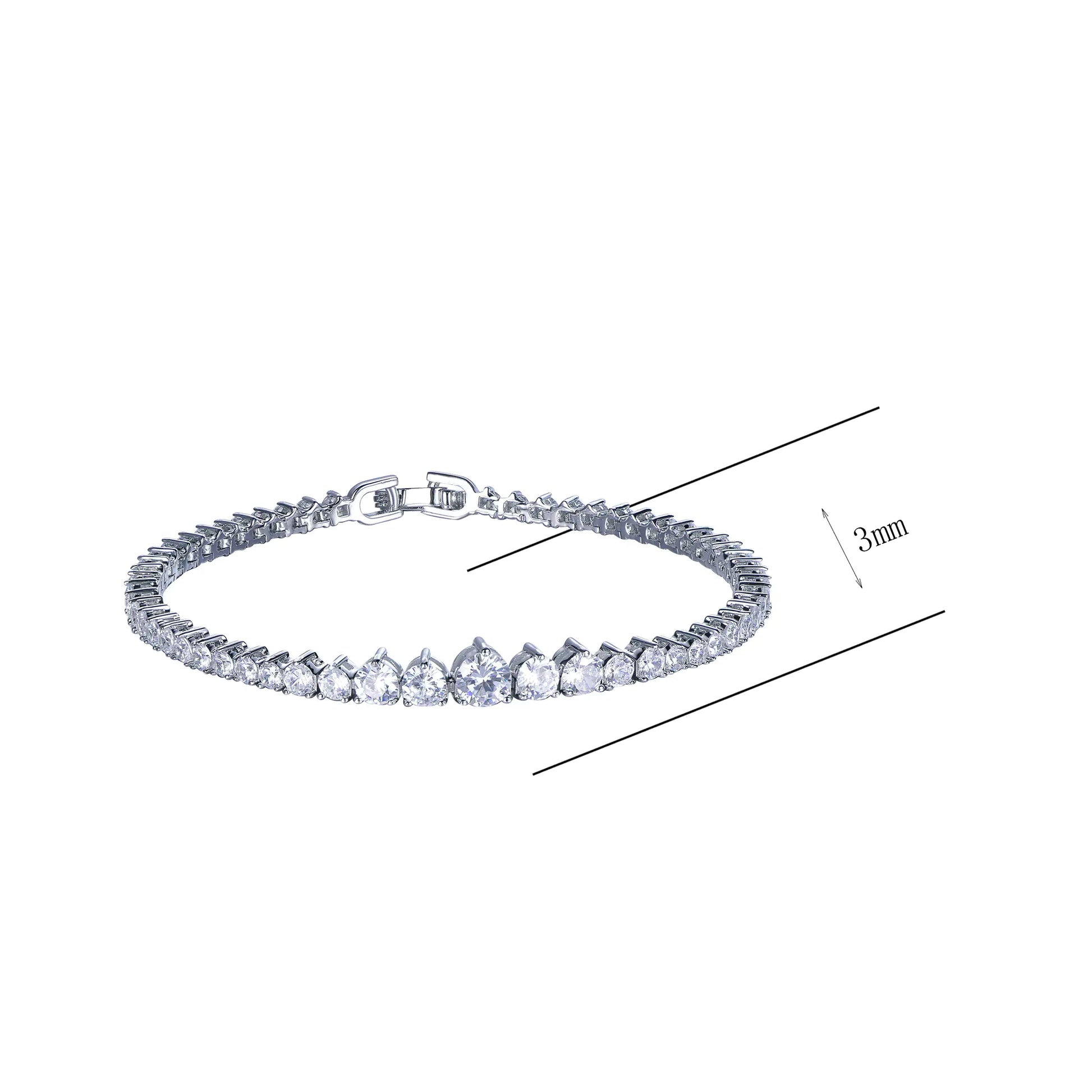 Wholesale Lab Created Diamond Round Tennis Bracelet
