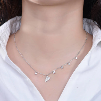 Wholesale Lab Created Diamond Satement Heart Shaped Pendant for Women