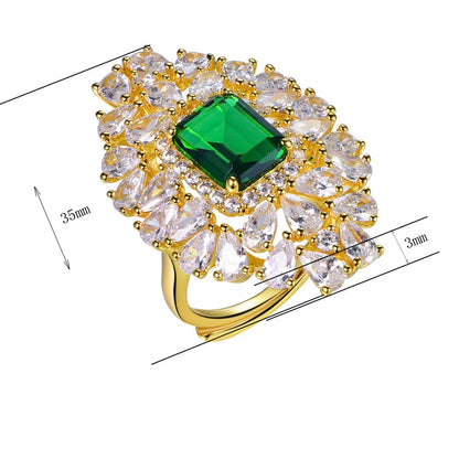 Wholesale Lab Created Emerald Floral Engagement Rings
