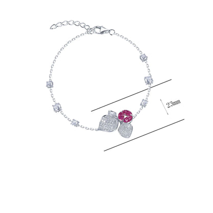 Wholesale Lab Created Ruby Fruit Charm Bracelet